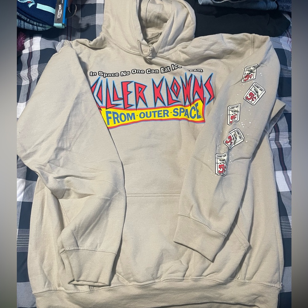 Beige Killer Klowns Graphic Hoodie